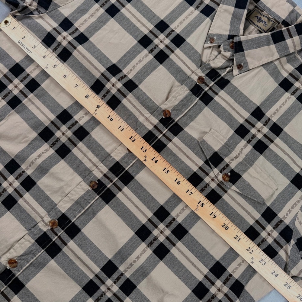 Vintage Roper Mens XL Beige Plaid Western Button Down Shirt Cotton USA Made - Picture 4 of 6